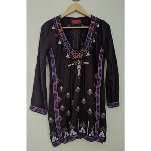 Tigerlily Embroidered 100% Viscose Aztec Tunic Top